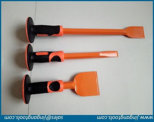 cold plated stone chisel with two-tone rubber grip Stone chisel with safe grip