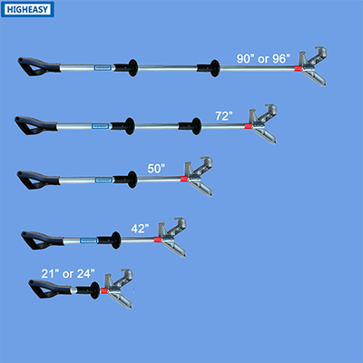HIGHEASY PAA1 High Temperature Resistant Aluminum Push Pull Pole, Full Alloy Shaft & Working Head, Push Force＞2800N, for Offshore Petrochemical, Furnace & High-Temperature Industrial Cargo Handling