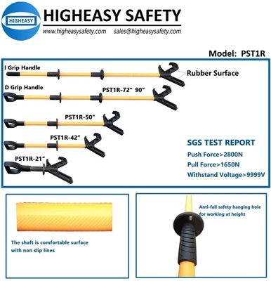 Push pull pole for general cargo Push pole with rubber head Non-Conductive handle with D grip-Higheasy Safety