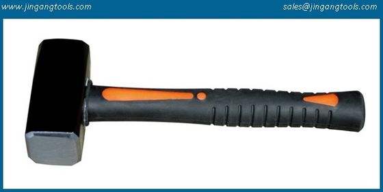 Stoning hammer,TPR handle,fiber glass handle,Yellow black color handle stone hammer