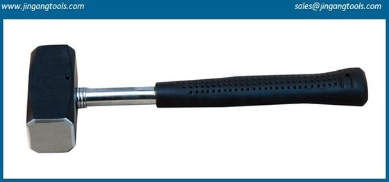 Stoning hammer,TPR handle,fiber glass handle,Yellow black color handle stone hammer