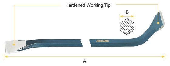 Stripping Bar - Hex Shank without Claw, stripping crow bar