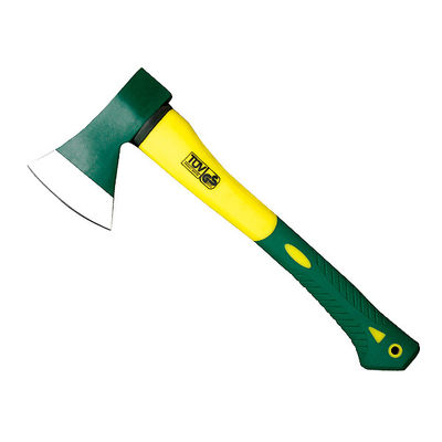 Axe with rubber handle, 45# carbon steel forged axe head with fiber glass handle