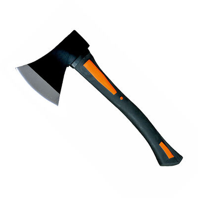 A613 axe with rubber grip handle, 45# carbon steel forged axe head with fiber glass handle