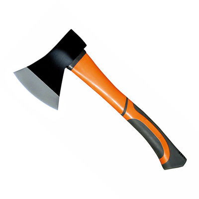 Axe with rubber handle, 45# carbon steel forged axe head with fiber glass handle