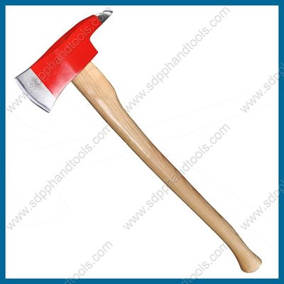 6LB fire fighting axe with wood handle, red color handle, high quality forcible entry tool, fire rescue tool
