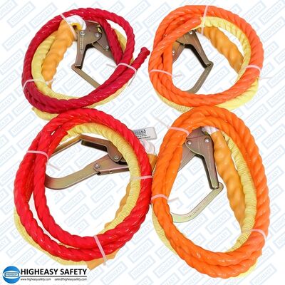 30ft Tagline redtail coated no tangle with snaphook, High visibility red or orange coated end tagline for easy safe grip, HIGHEASY REDTAIL TAGLINE