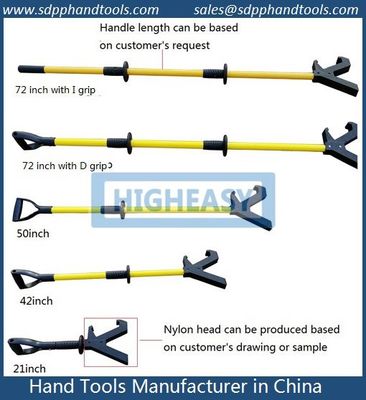 50 inch push pull pole, yellow color with black nylon V head,  push pole safety tool