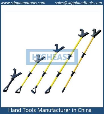 push pull pole safety tool, size 21" 42" 50" 72" 90", yellow fiber handle with high strength Nylon V head