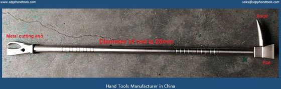 Hooligan tool with metal cutting claw, Machine grooved non-slip grip round handle, black surface