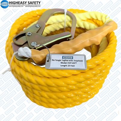 40ft Yellow Green Blue Red No Tangle Tagline With Snap Hook HIGHEASY Tangle Resistant Coated Taglines
